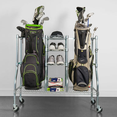 SafeRacks Stand Golf Rack loaded